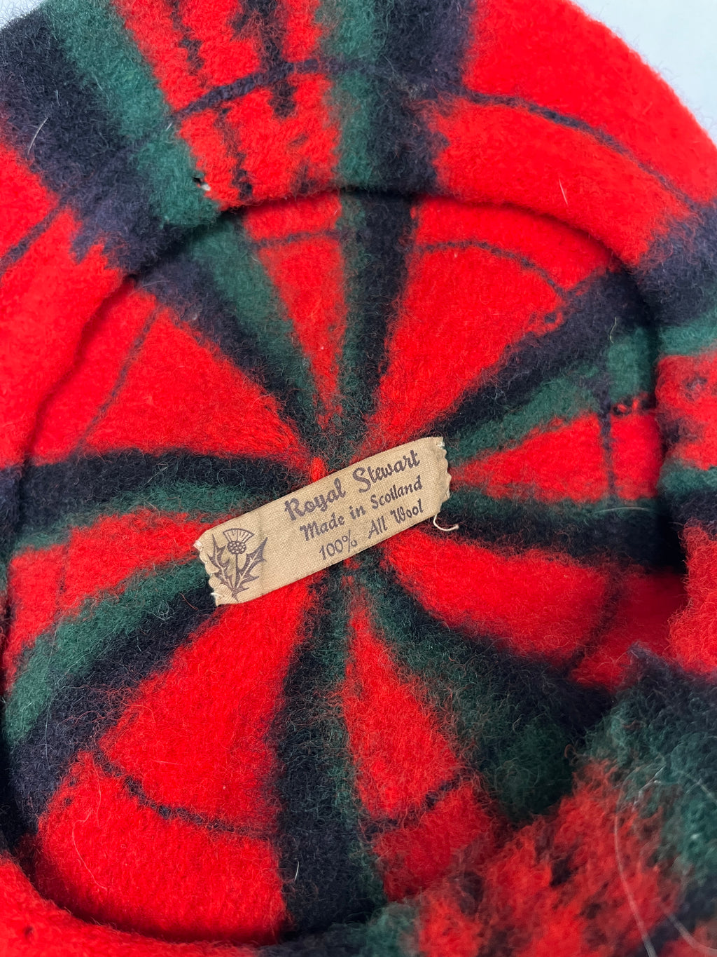 1960s Wool Plaid Baret (Red,Green)