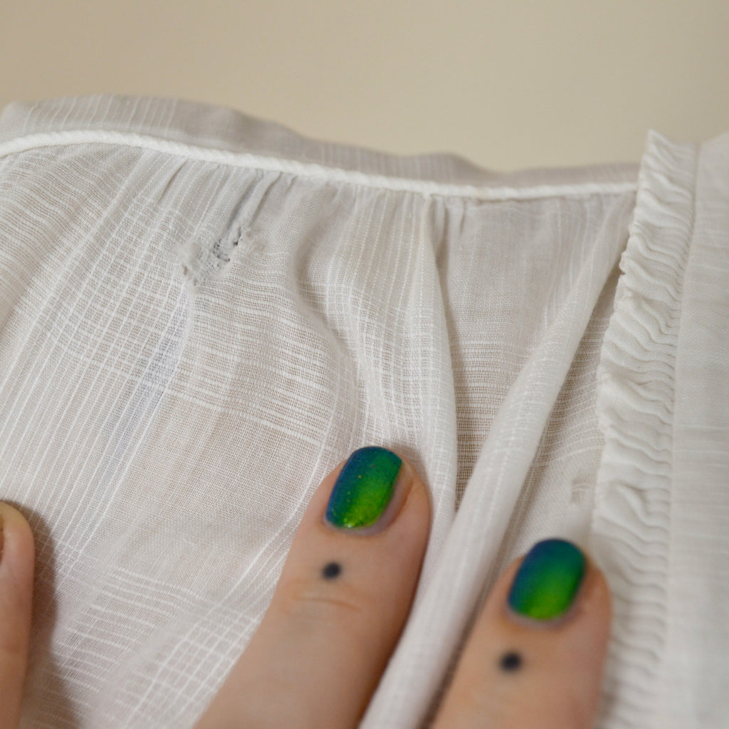 Antique "Edwardian" blouse with big shell button