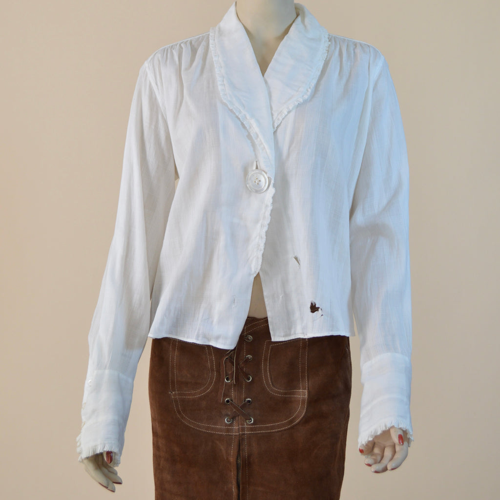 Antique "Edwardian" blouse with big shell button