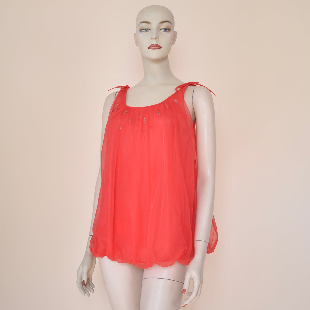 1960s Red Bubble Slip Mini Dress & Jacket