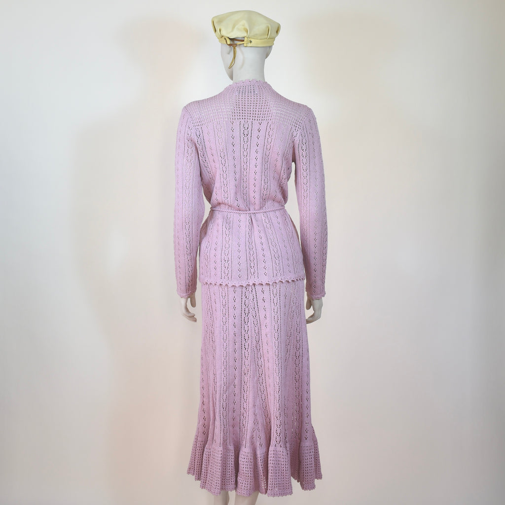 1970s-80s Crochet Skirt and Top Matching Set