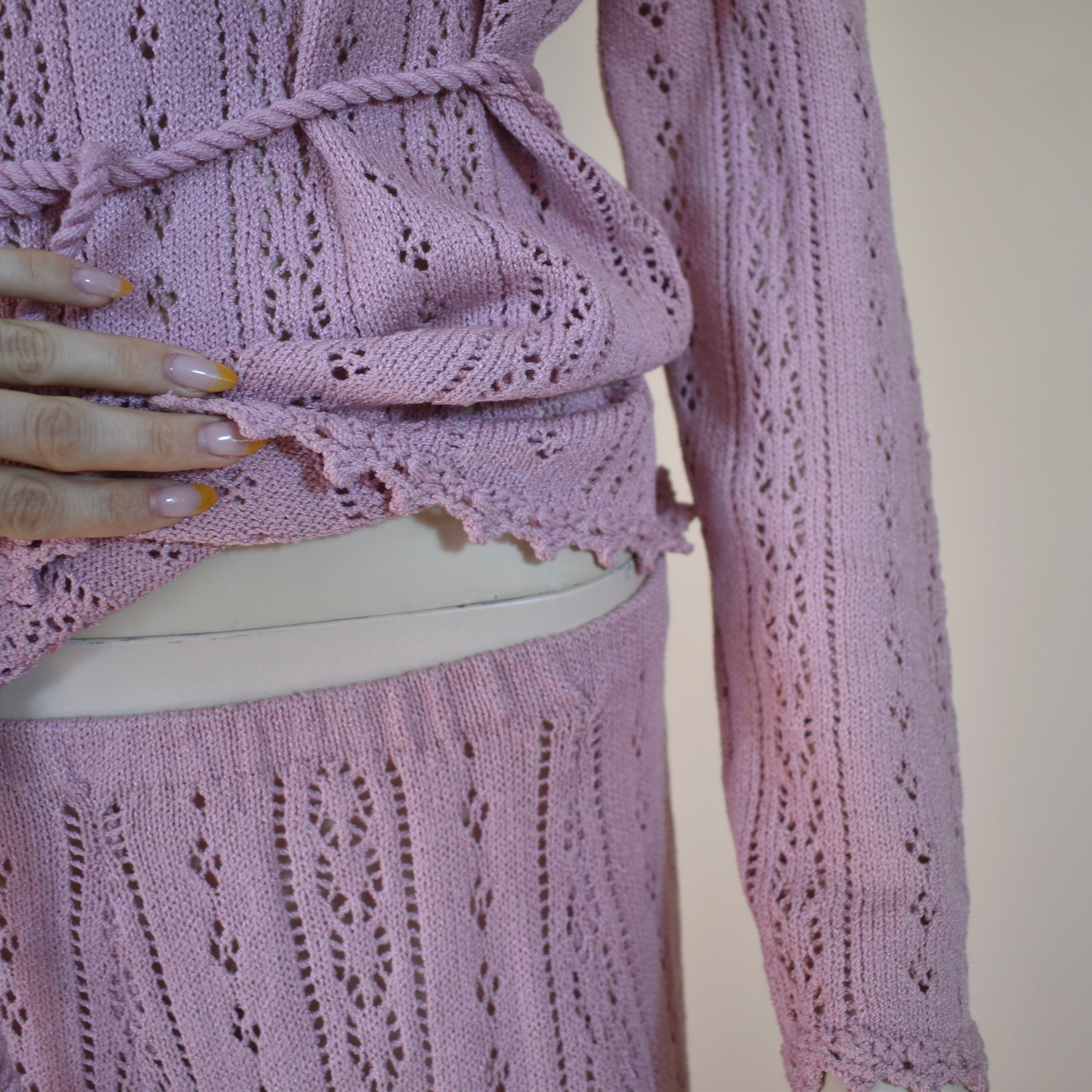 1970s-80s Crochet Skirt and Top Matching Set