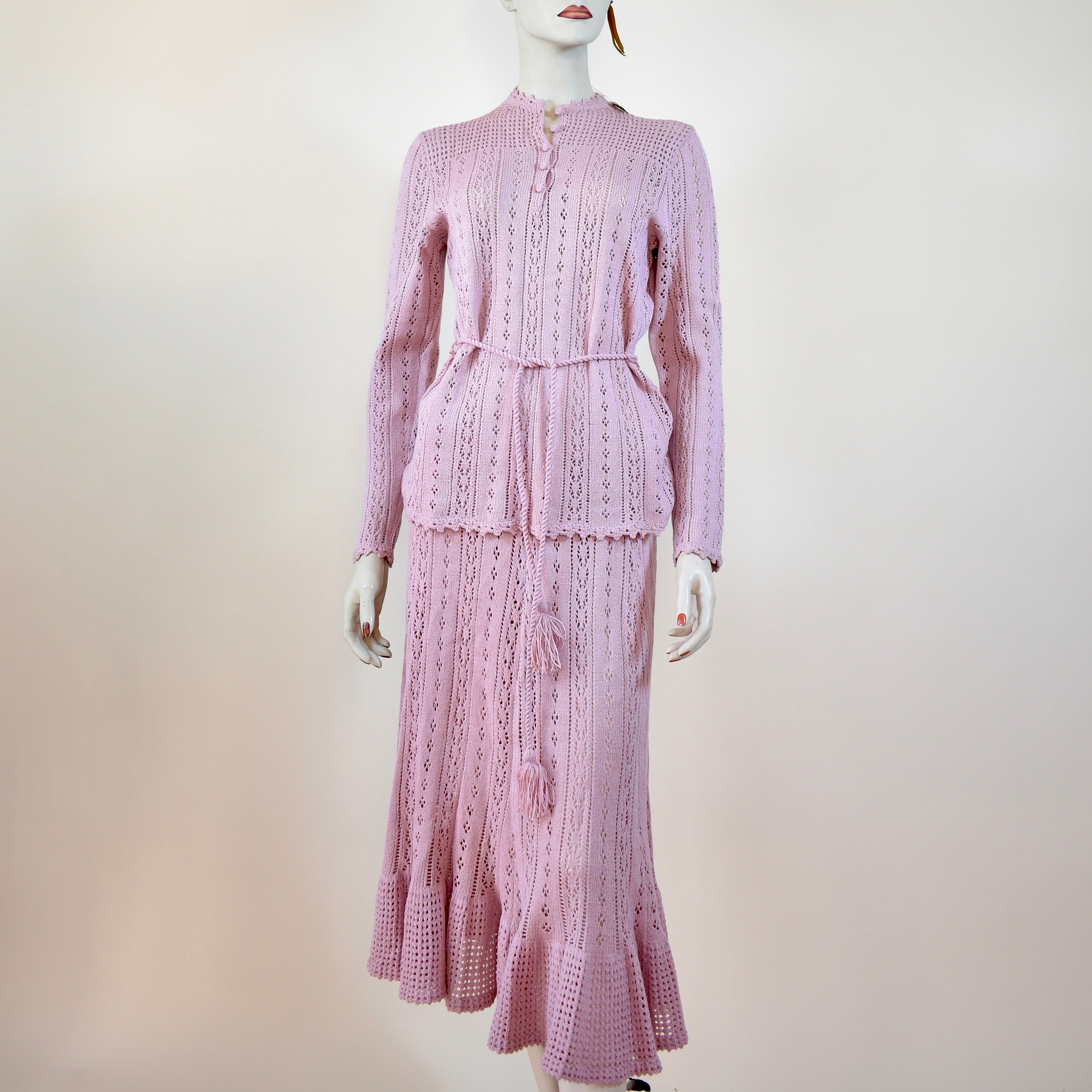 1970s-80s Crochet Skirt and Top Matching Set