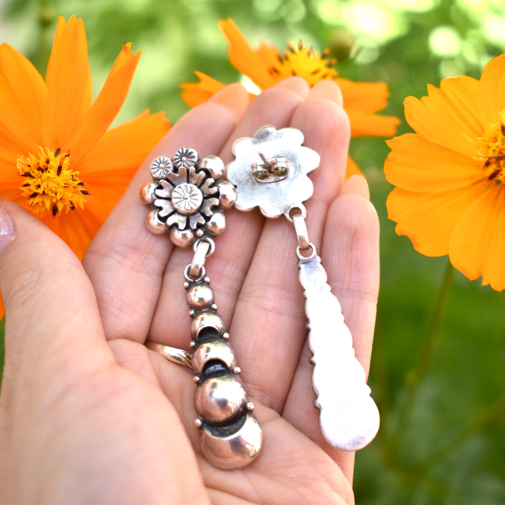 Clem Nalwood Sterling Silver Floral Earrings
