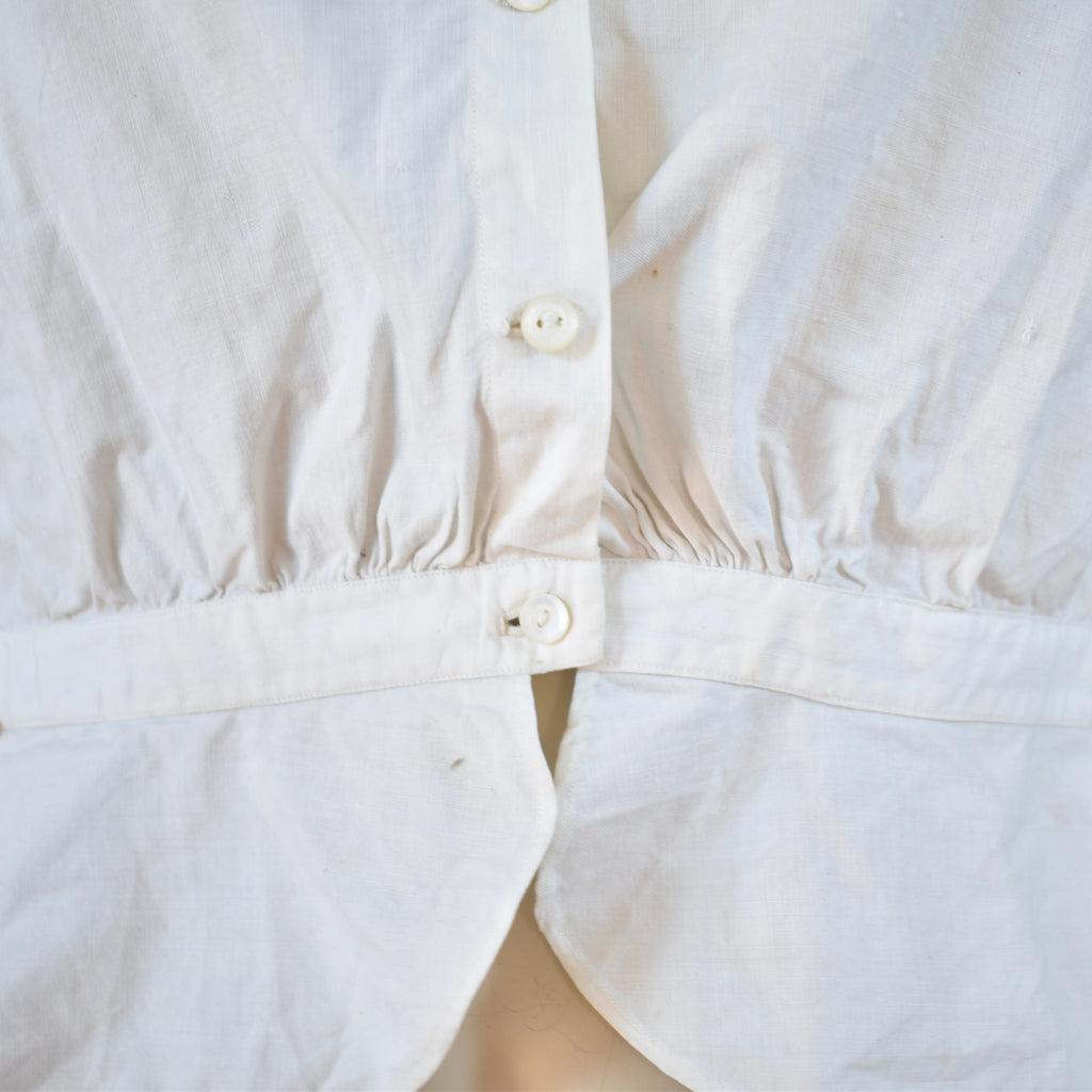 Antique Corset Cover with Detailed Crochet Yoke