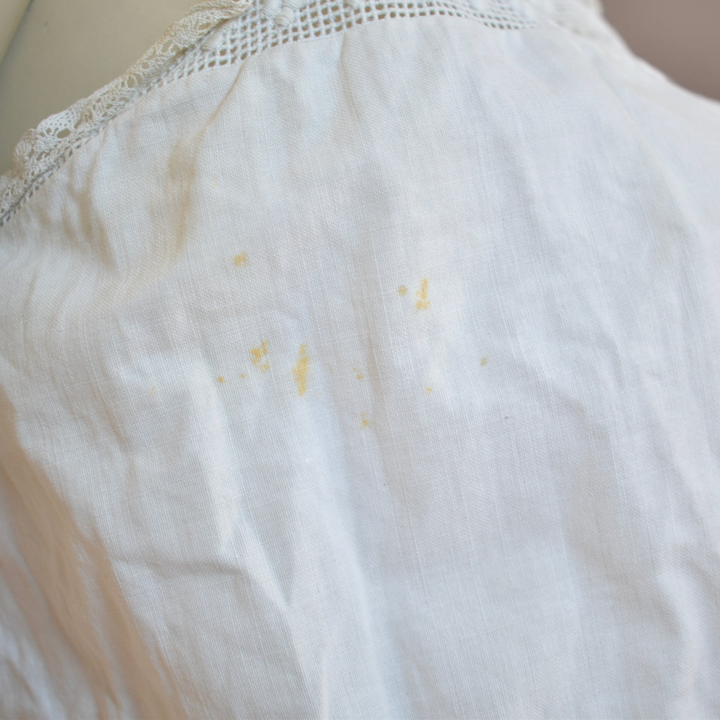 Antique Corset Cover with Detailed Crochet Yoke