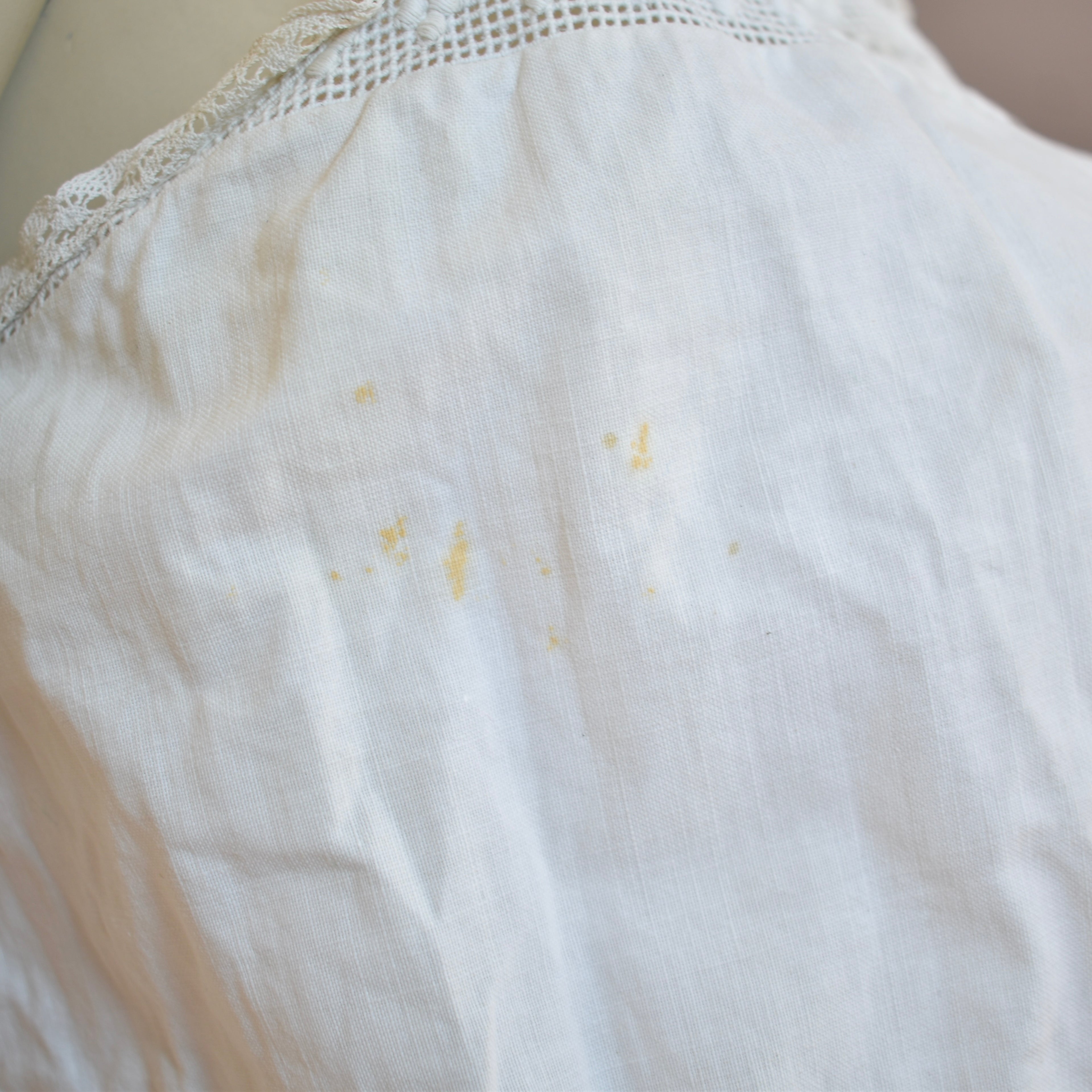 Antique Corset Cover with Detailed Crochet Yoke