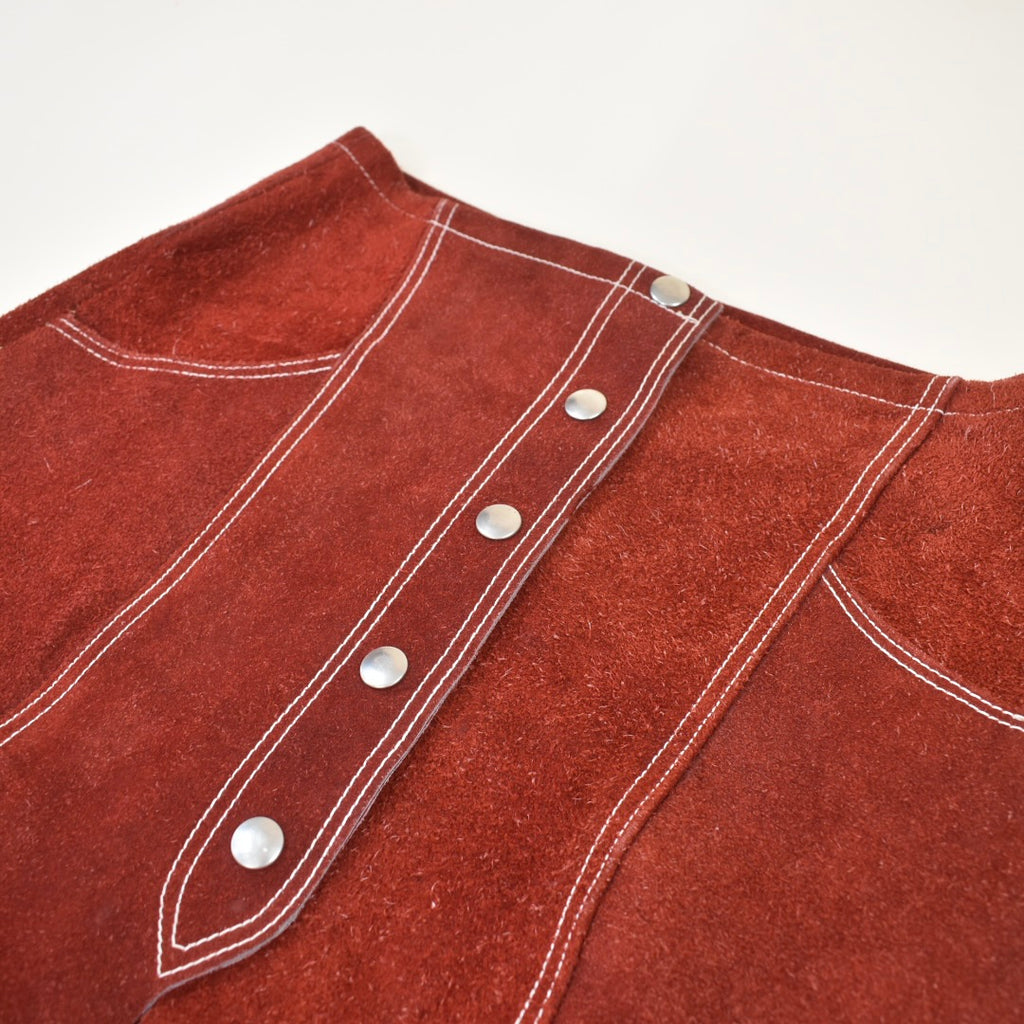 1960s Suede Leather Mini Skirt