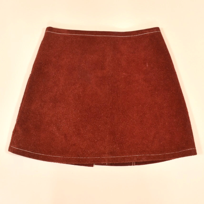 1960s Suede Leather Mini Skirt