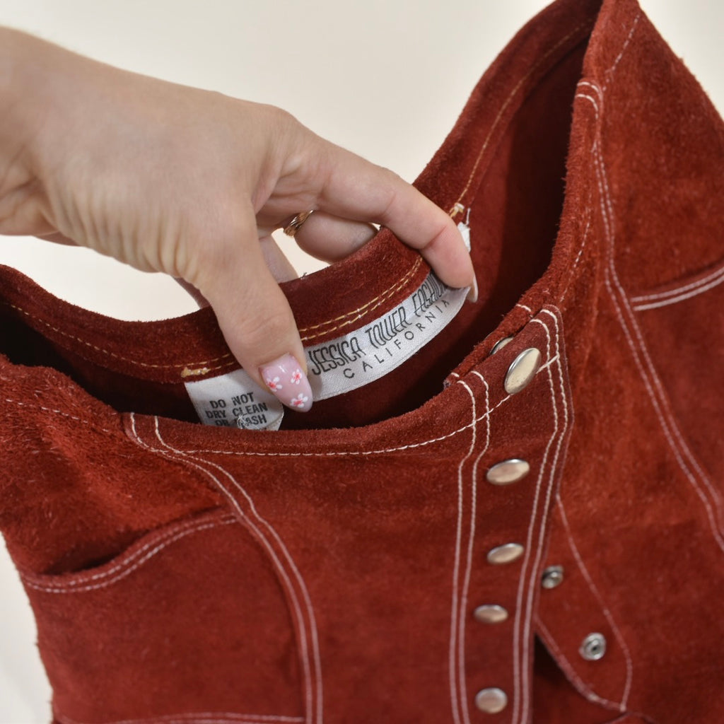 1960s Suede Leather Mini Skirt