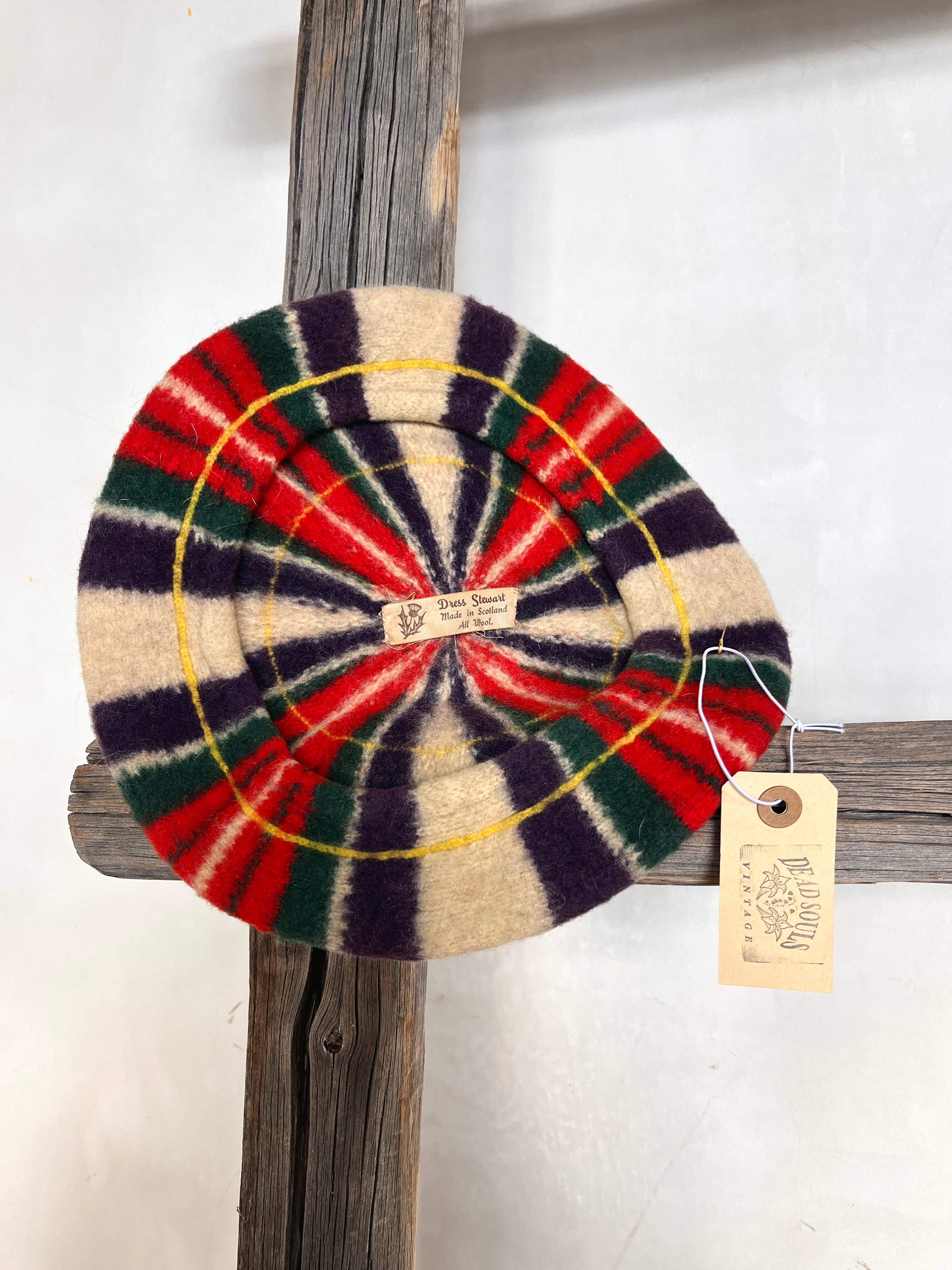 1960s Wool Plaid Baret (Purple,Red)