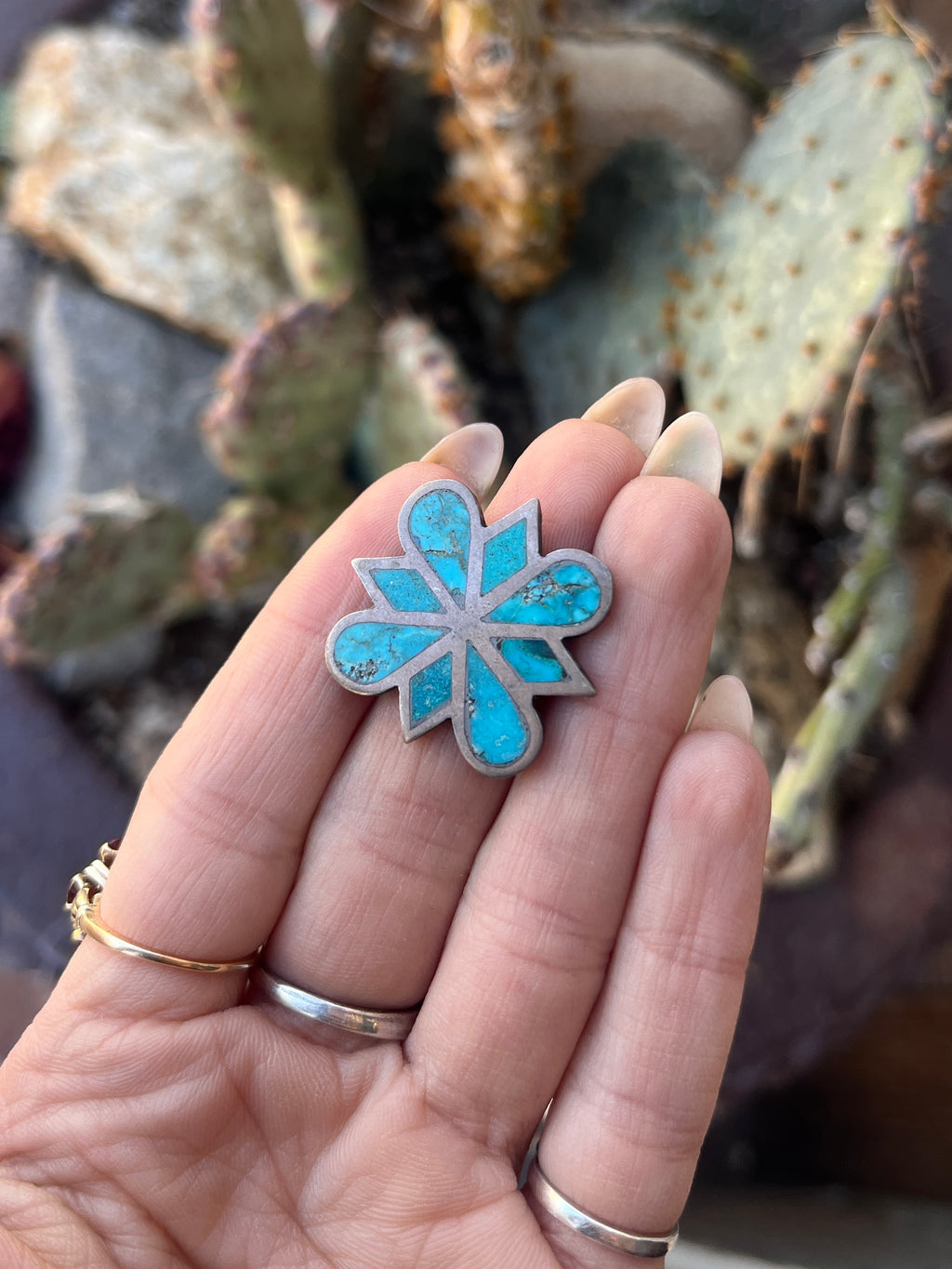 Zuni Turquoise Inlay Pin